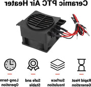 Riscaldatore 300W Elemento di riscaldamento ceramico PTC Ventilatore di riscaldamento isolato Termostato