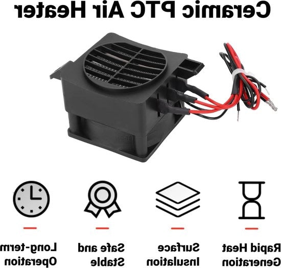 Riscaldatore 300W Elemento di riscaldamento ceramico PTC Ventilatore di riscaldamento isolato Termostato