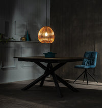 Lampada a Sospensione 35x35xH150 cm in Metallo Jaula Ottone Lucido