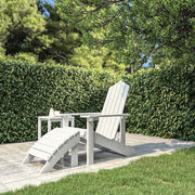 Sedia da Giardino Adirondack con Poggiapiedi Bianca HDPE 318645