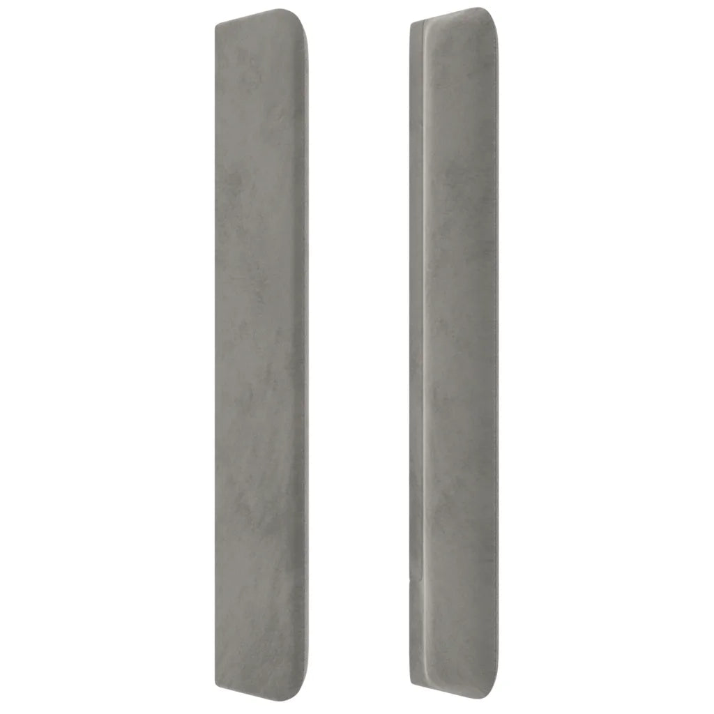 Testiera ad Orecchio Grigio Chiaro 203x16x118/128 cm in Velluto cod mxl 43139