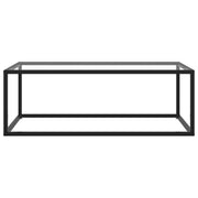 Tavolino da Salotto Nero con Vetro Temperato 100x50x35 cm 322879