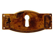 BOCCHETTE PER MOBILI SAGOMATE MOD.30698 IN OTTONE ANTICATO- - mm.60x28h. - 5 pezzi METALSTYLE