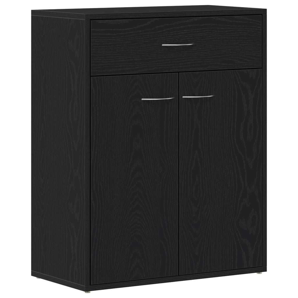 Credenza Nera in Rovere 60x30x75 cm - Legno ingegnerizzato