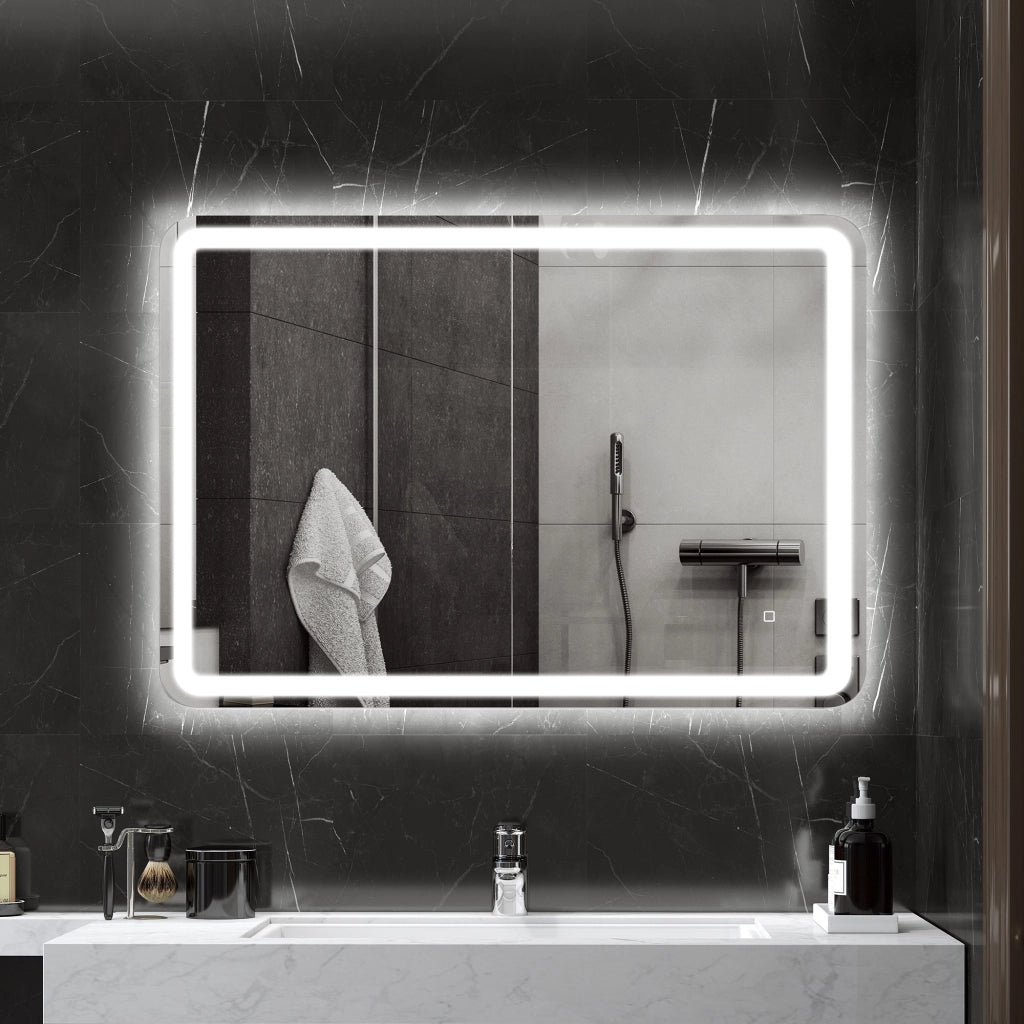 Specchio Bagno LED con Touch e Antiappannamento ¨C Xylo ¨C 70x100cm Bianco