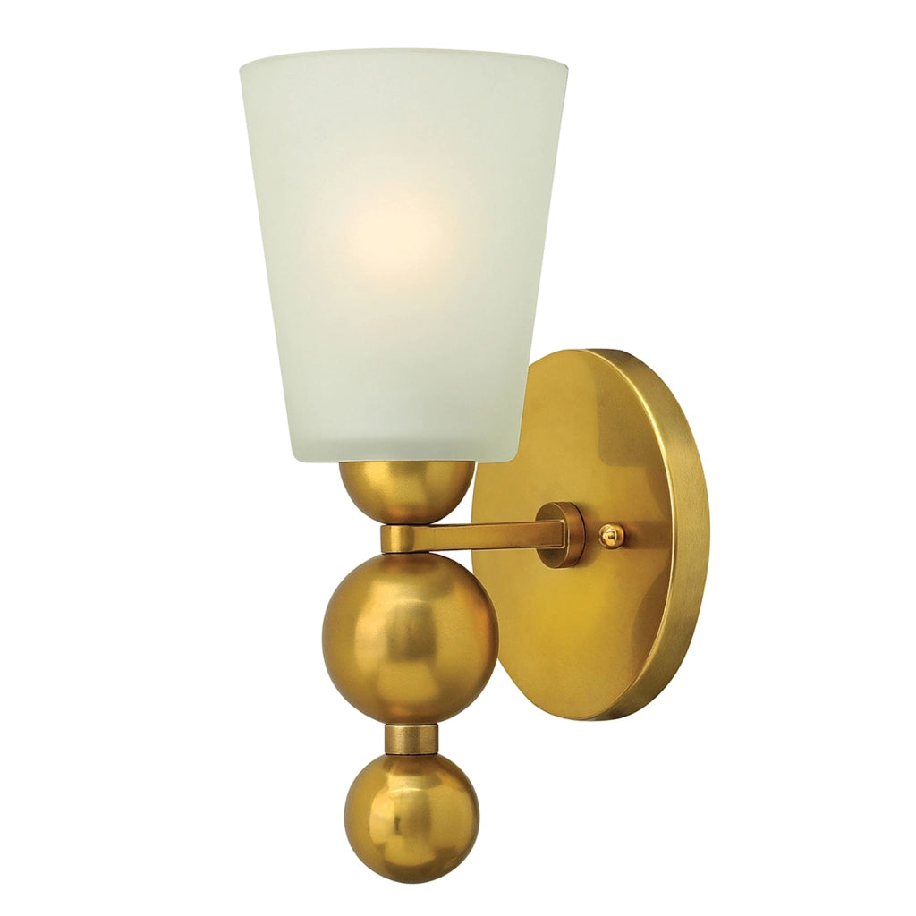 Applique Contemporanea Zelda Acciaio Ottone Vintage Vetro 1 Luce E27