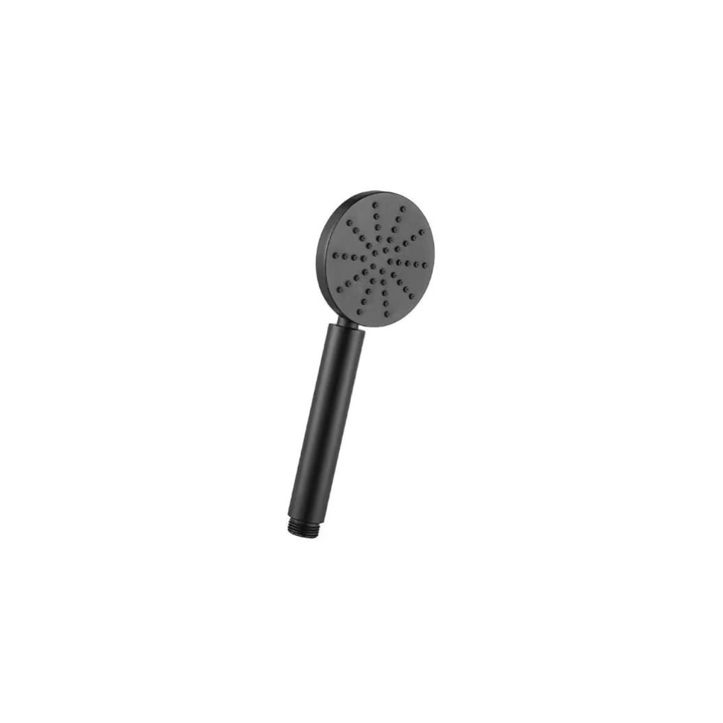 Kit doccia tondo slim in ottone nero opaco con presa acqua e flessibile 150 cm