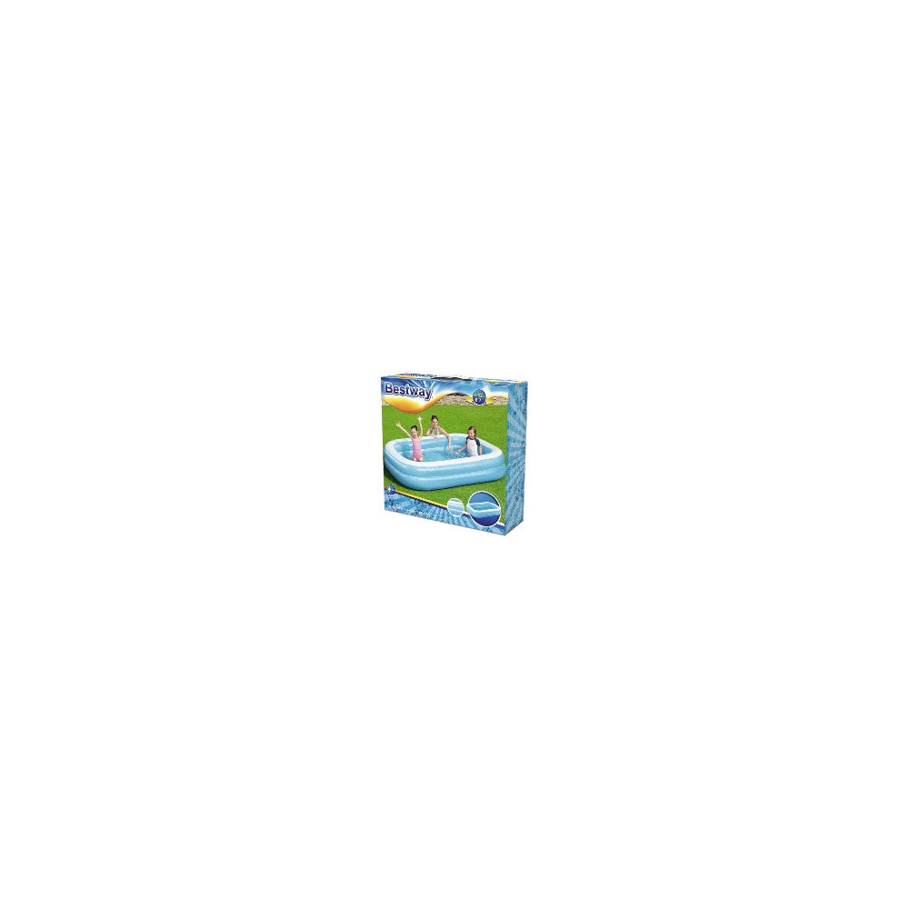 Trade Shop - Piscina Gonfiabile Rettangolare 165 X 104 X 25 Cm Con Fondo Gonfiabile Bambini -