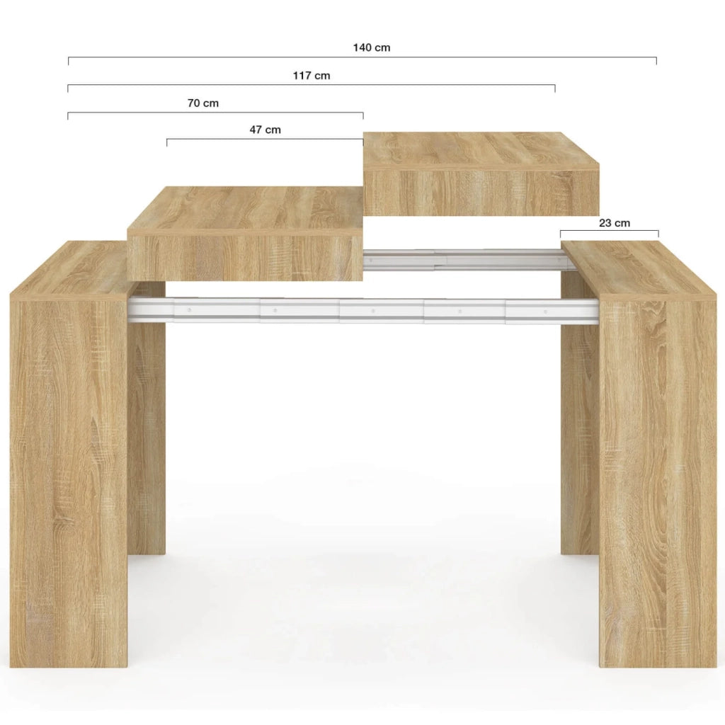IDMarket - Tavolo consolle estensibile per 6 persone 140 cm in legno di faggio ORLANDO