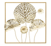 PANNELLO IN FERRO GOLD FLOWERS CM 50X5X50