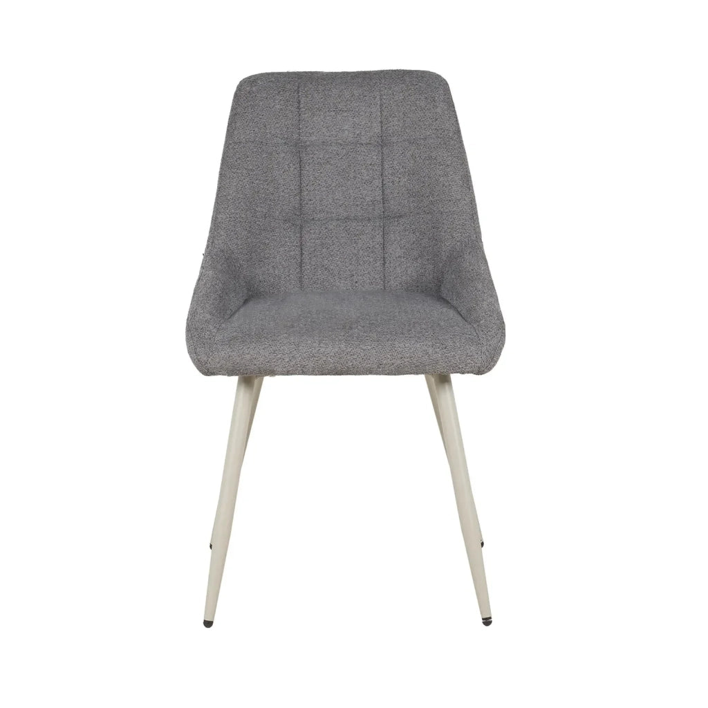 LÚZETE - SEDIA DA PRANZO IMBOTTITA GRIGIA GAMBE BEIGE WESKA