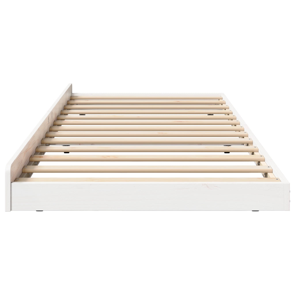 Struttura Letto Bianco Legno di pino 75 x 190 cm Pieghevole
