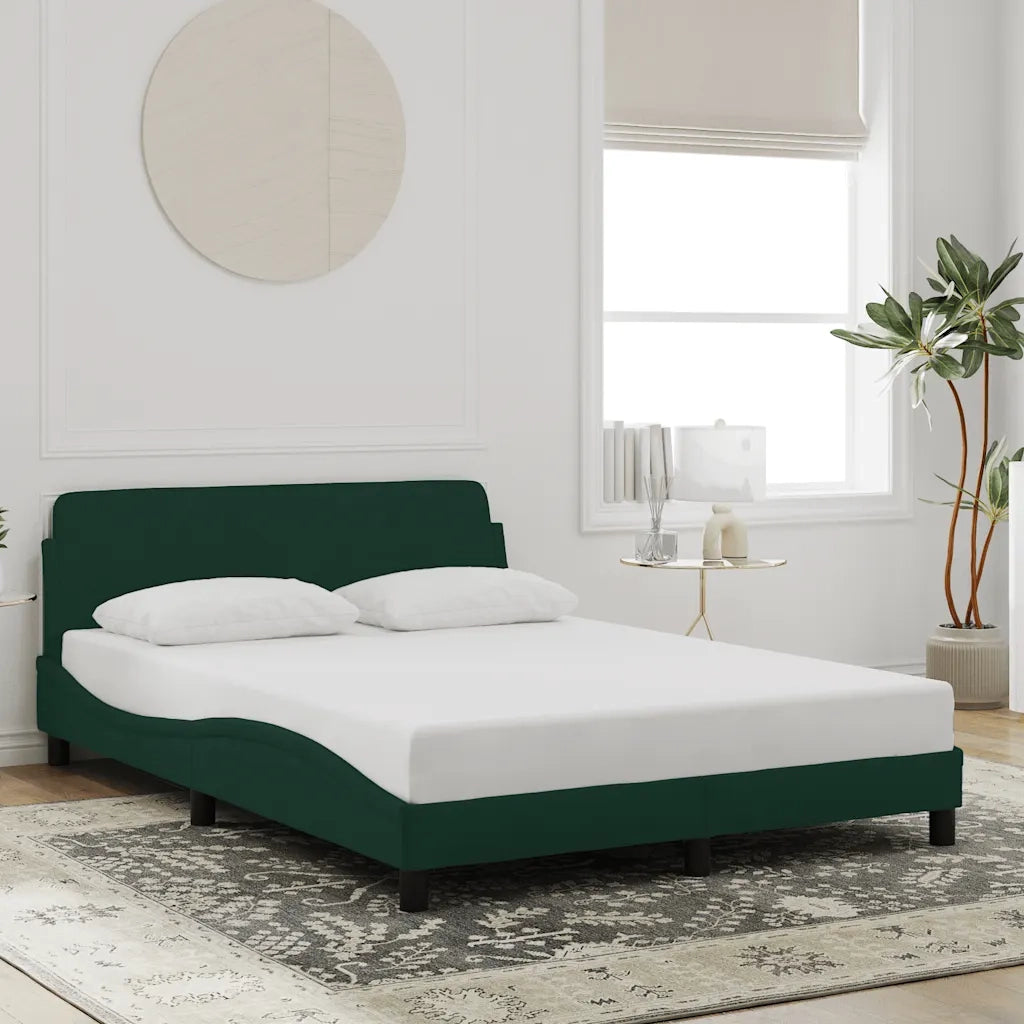 Giroletto senza Materasso Verde Scuro 140x200 cm in Velluto