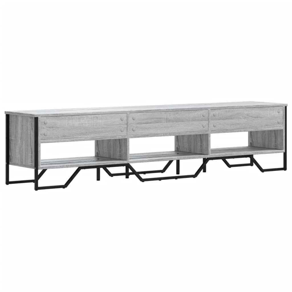 Mobile TV multimediale mensola TV credenza TV sala da pranzo soggiorno camera da letto Sonoma 180 x 34 x 41 cm legno ingegnerizzato grigio 02_0028429