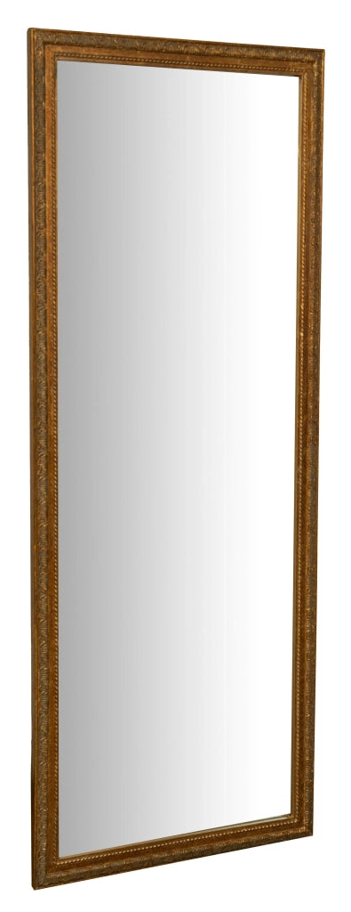 Biscottini Specchio Specchiera da parete e appendere verticale/orizzontale L72xPR3xH180 cm finitura foglia oro anticato