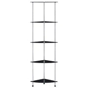 Scaffale a 5 Livelli Nero 30x30x130 cm in Vetro Temperato CFW5556129