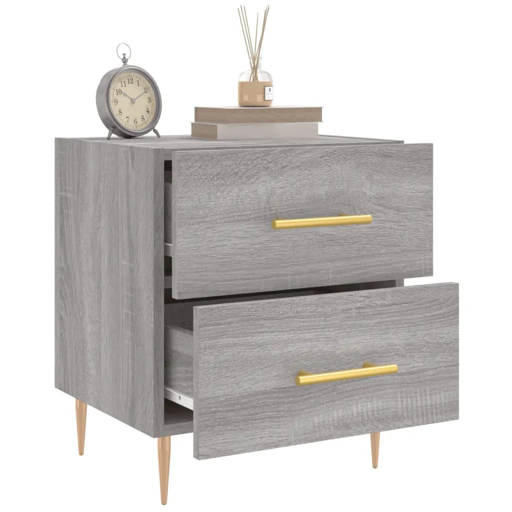 Comodini 2 pz Grigio Sonoma 40x35x47,5 cm in Legno Multistrato 827289