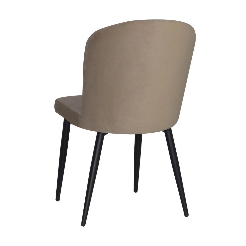 Set 4 Sedie Barka in tessuto tortora con piedi neri – Comfort morbido e design