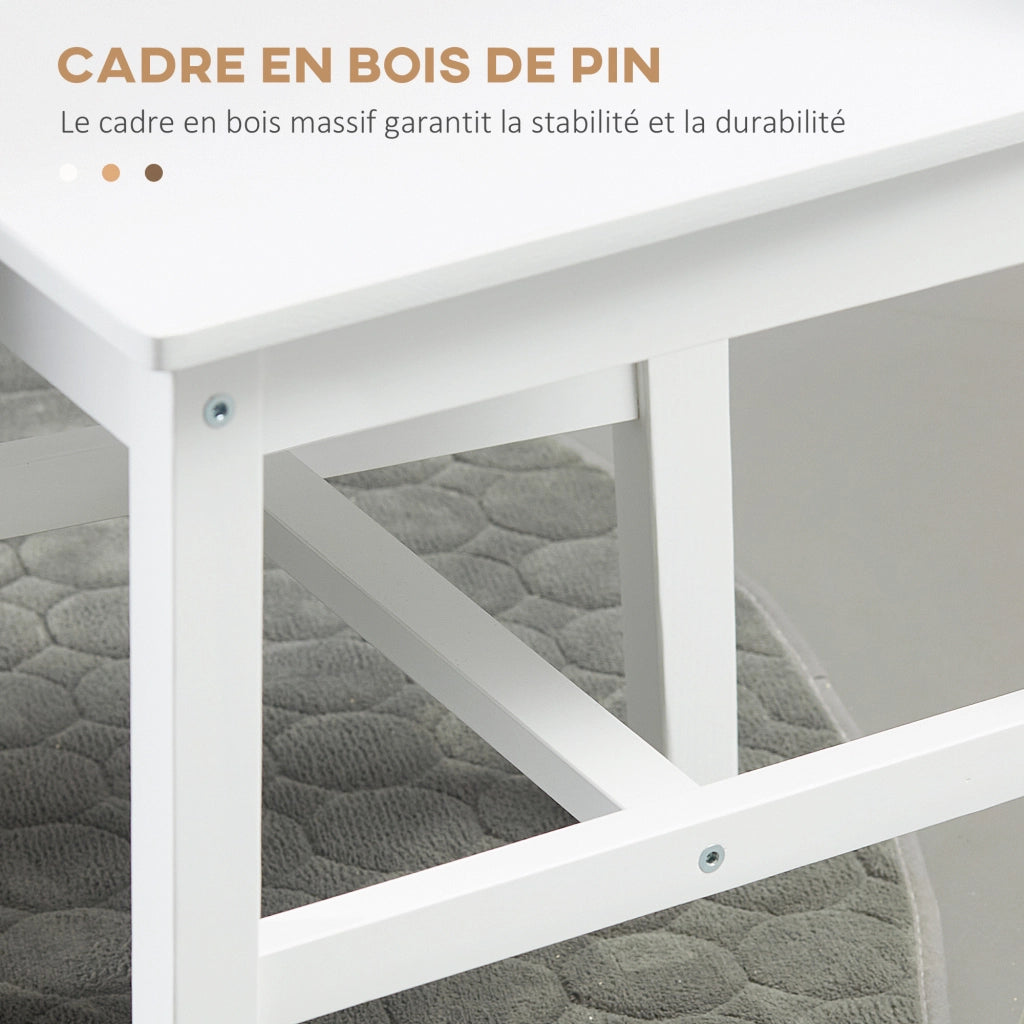 Sedia da pranzo in legno massello con schienale a listelli ¨C Minimal ¨C bianco