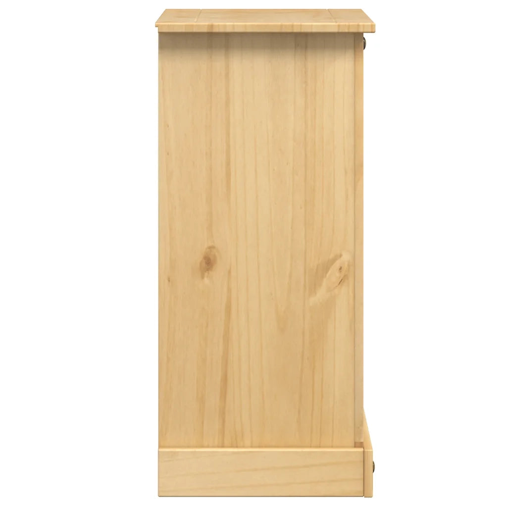 Comodino | Armadio da Notte | Mobiletto da notte Corona 53x39x84 cm in Legno Massello di Pino