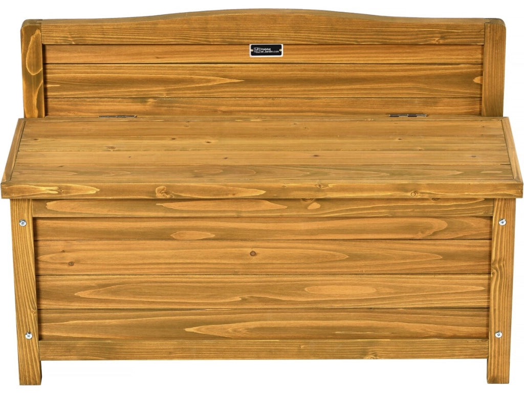 Panchina da giardino in legno "Ben" - 90 x 33 x 60 cm - Marrone