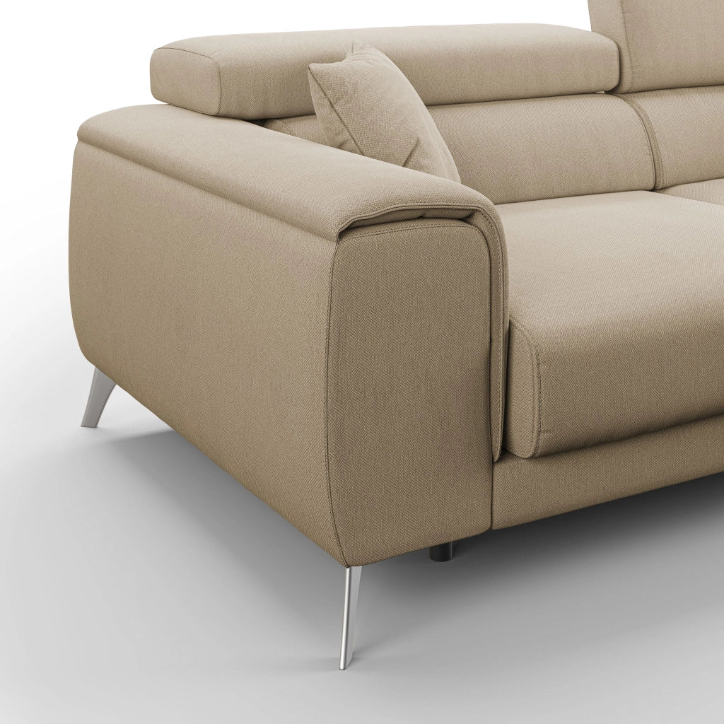 Fusion Divano con sedute allungabili in tessuto smacchiabile T05 185 cm beige