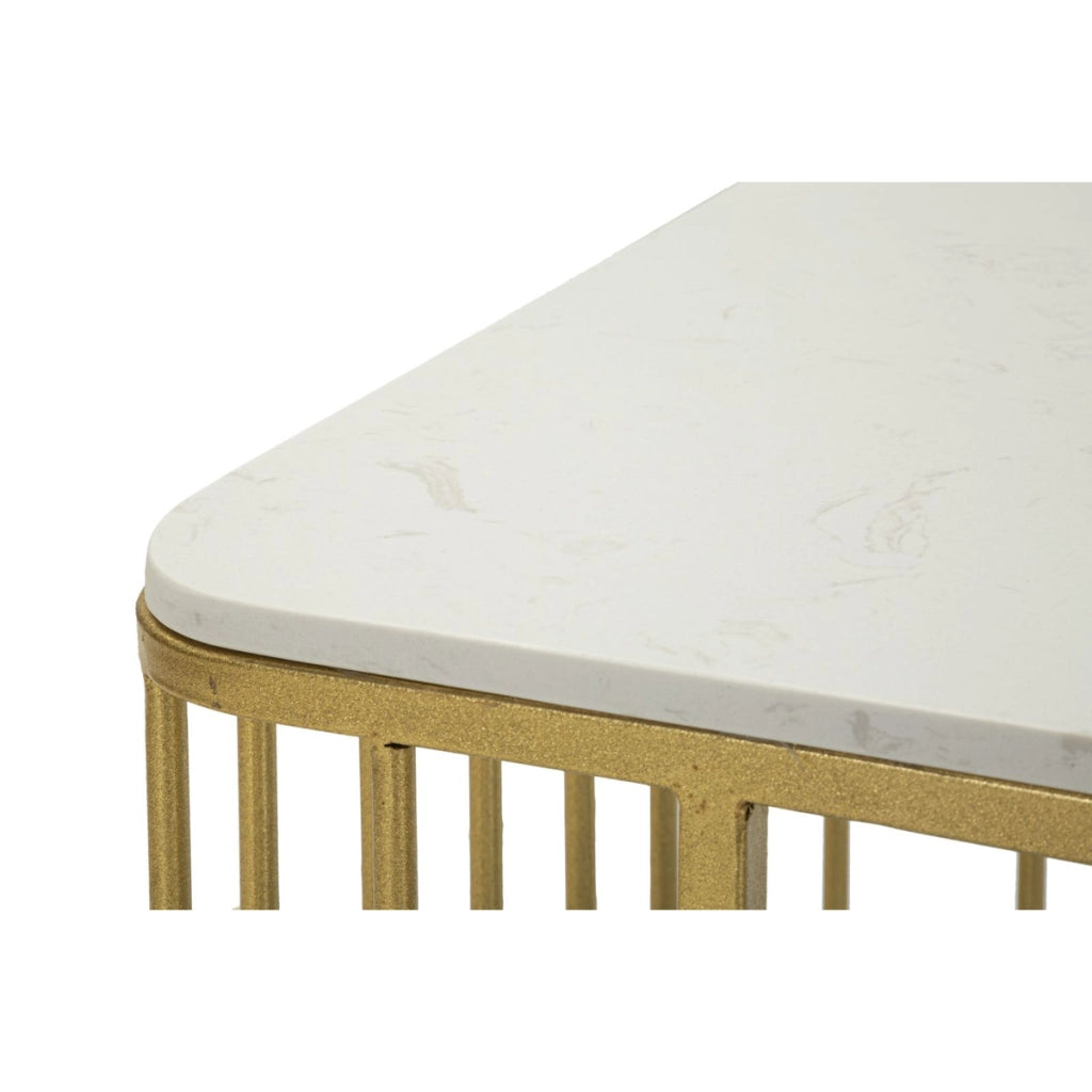 Tavolino VKH792, Oro, Metallo, 90x50x50 cm