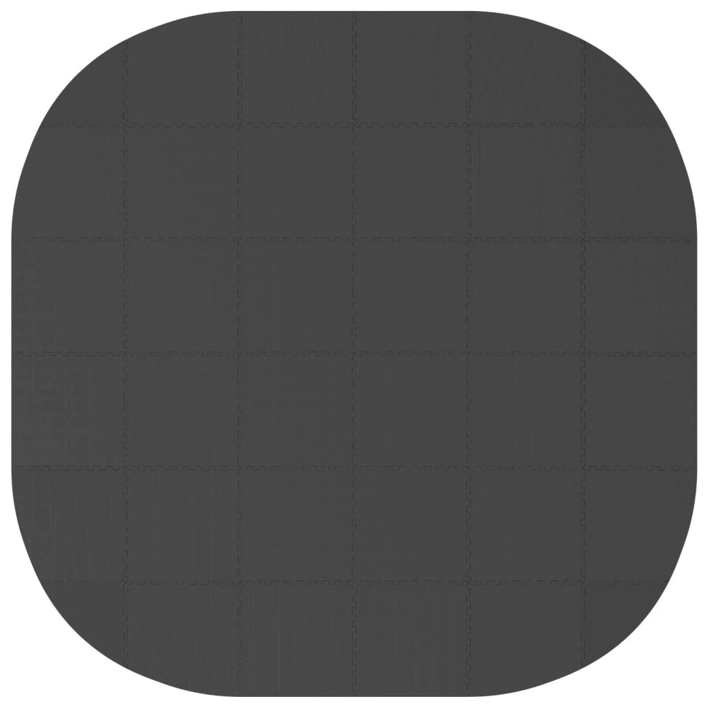 Tappetino per piscina 36 pz Ø 350 cm Rotondo Schiuma EVA Nero 42042639