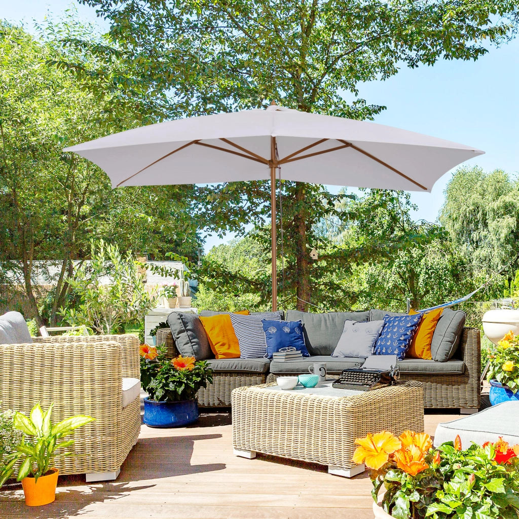Parasole rettangolare per giardino grande ¨C zephmum ¨C bianco 300x200x250 cm