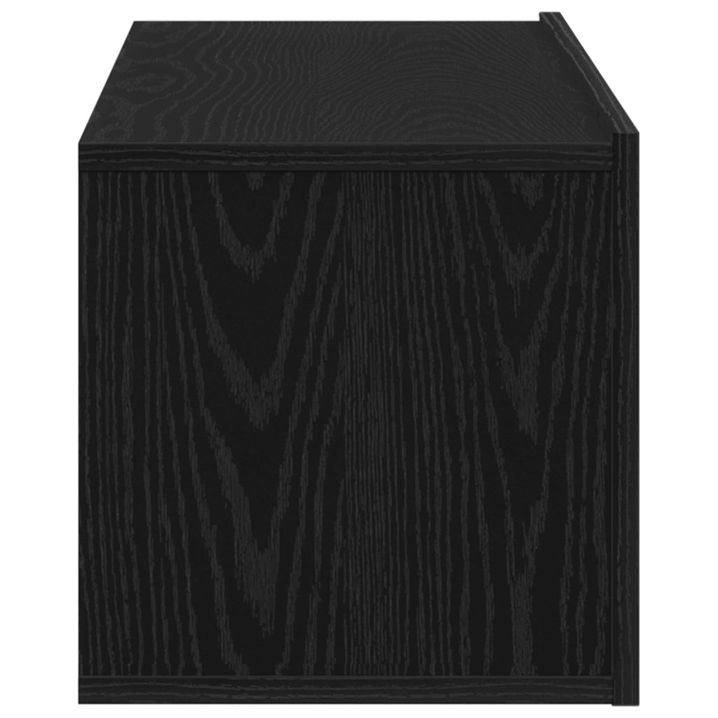 Mobile TV a muro in legno finto rovere nero 100x30x30 cm