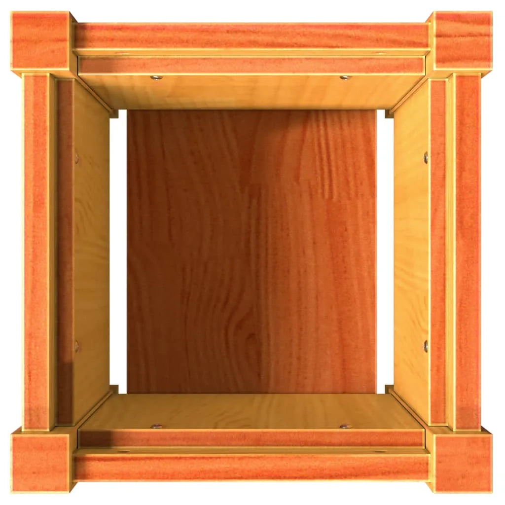 Fioriera rialzata per piante fiori terrazza giardino finitura a cera 31 x 31 x 31 cm legno di pino massiccio marrone 02_0038450