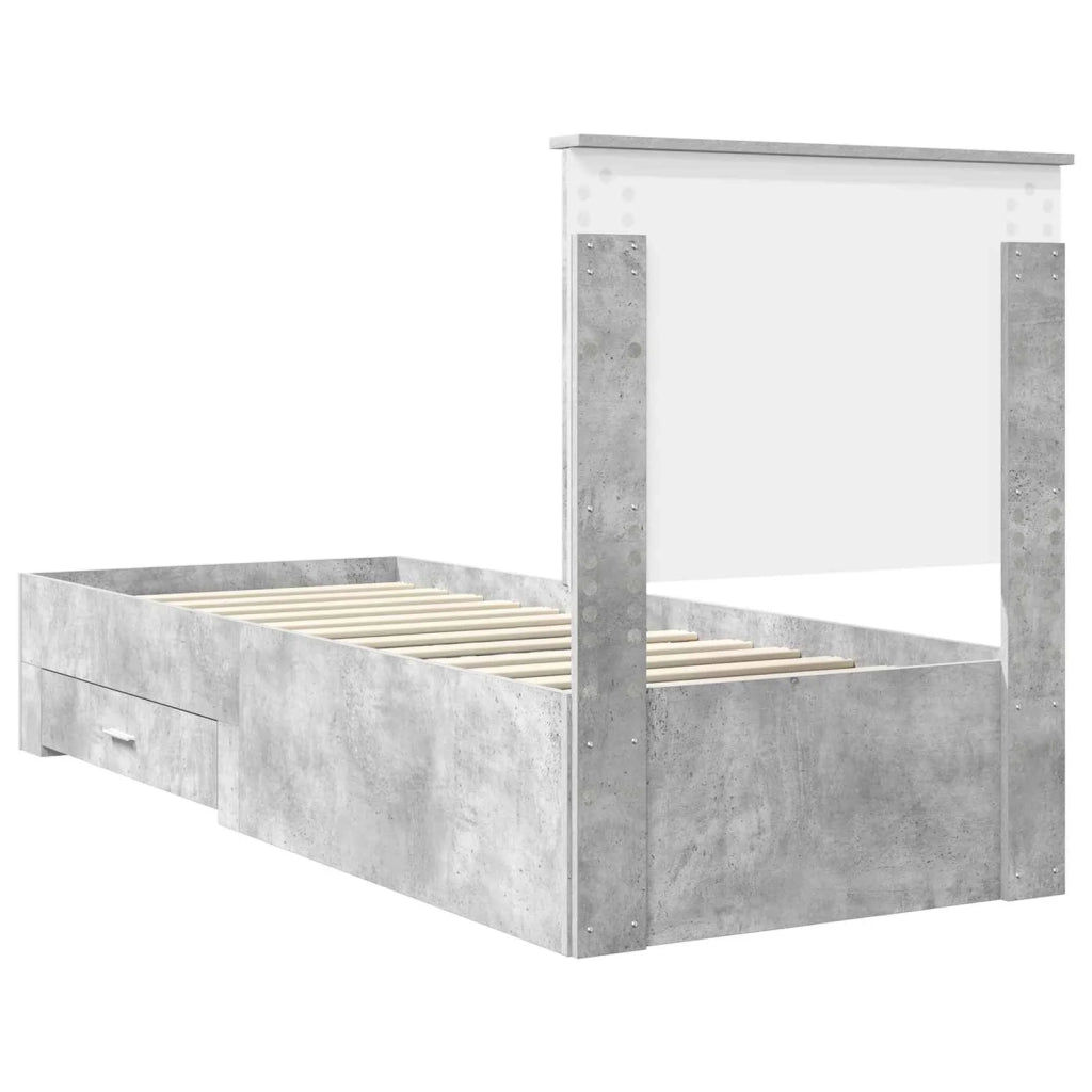 Struttura del letto Grigio Certo e Argento 70 x 190 cm 3411371
