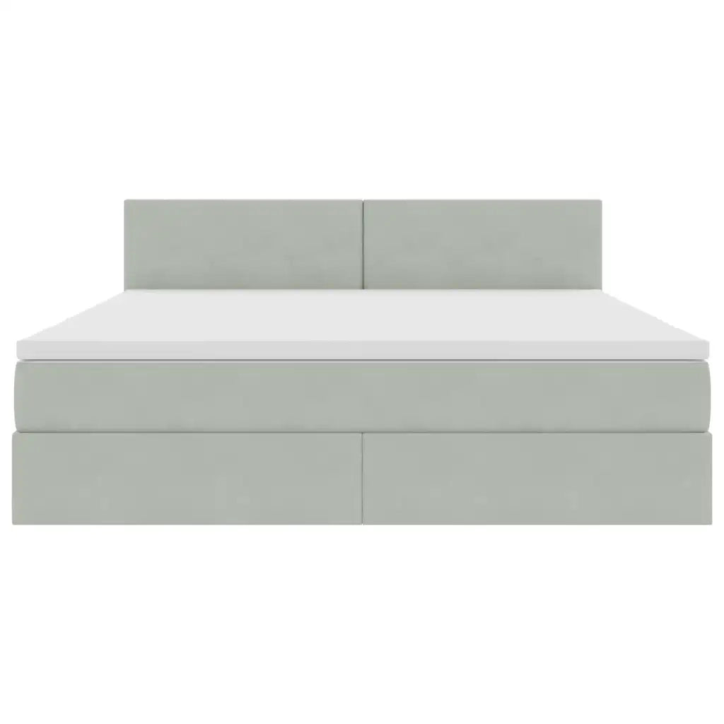 Letto con contenitore LED e materasso Grigio Chiaro