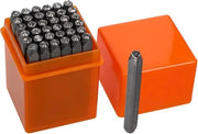 Set di Stampa Metallica 37 pezzi - Acciaio Resistente - Alfabeto A-Z/Cifre 0-9 - Caratteri Speciali - Inox/Duraturo - 60 mm di Lunghezza, 3 mm di Altezza di Stampazione - Set di Stampi