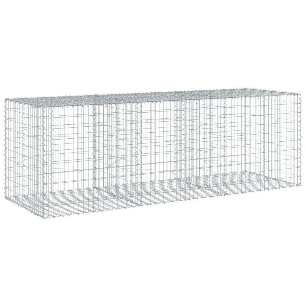 Cesto Gabbione con Copertura 300x100x100 cm in Ferro Zincato 3295194