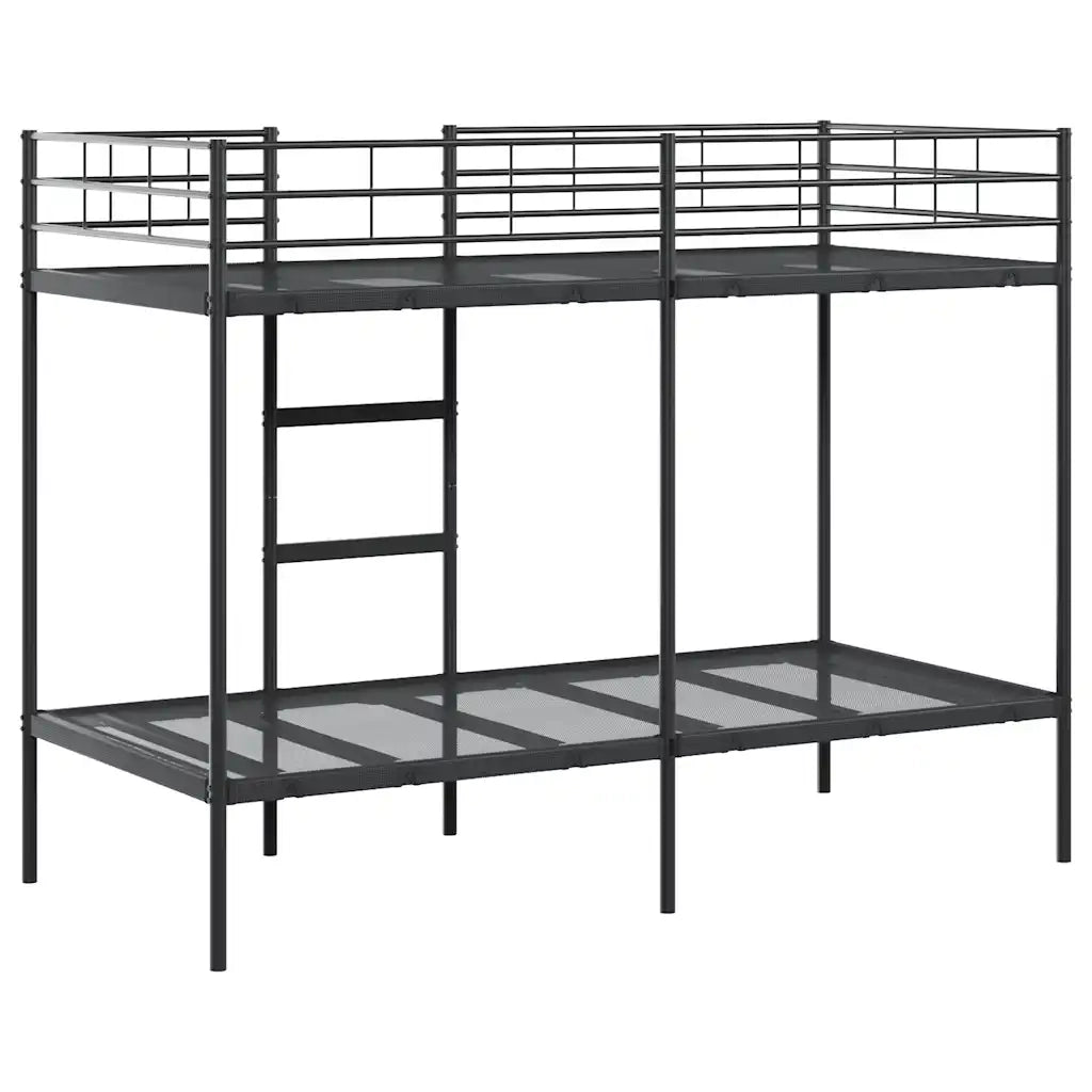 Letto a Castello senza Materasso Nero 90x200 cm in Acciaio 42000322