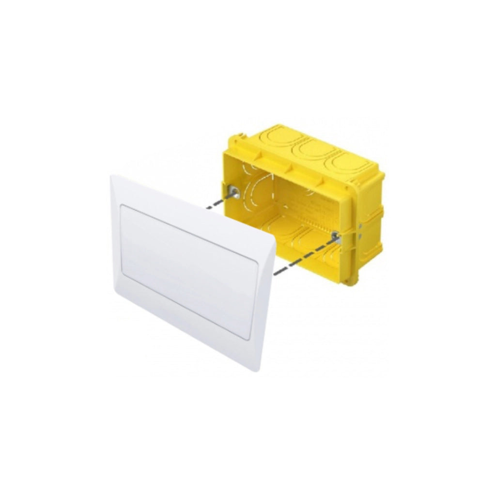 Alcapower Lampada d'emergenza da incasso scatola 503, 15lm, 6500K, Batteria Li-Ion 3.7V 500mAh, Autonomia 8 ore, Struttura in ABS e PS, 115x80x30mm