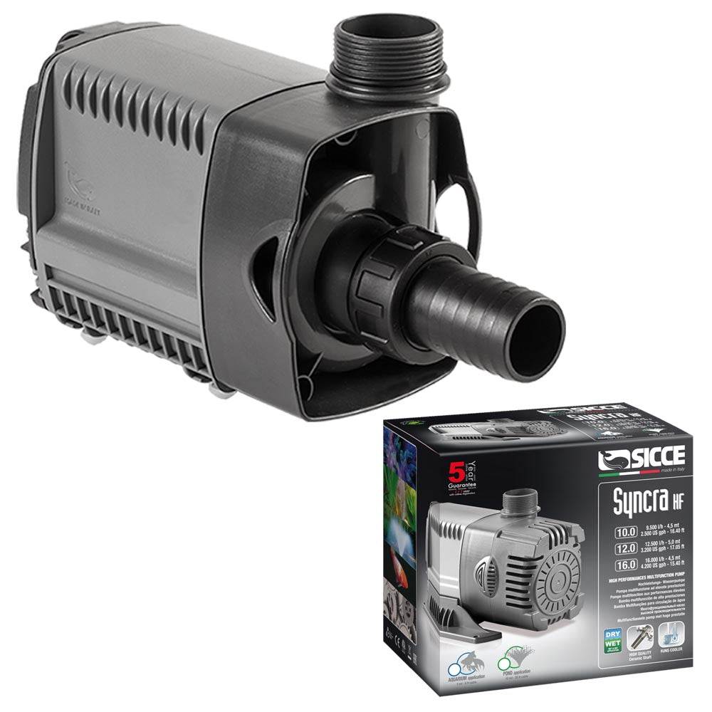 Sicce syncra hf 10.0 9.500 litri/h pompa multifunzione ad elevate prestazioni acquari e laghetti