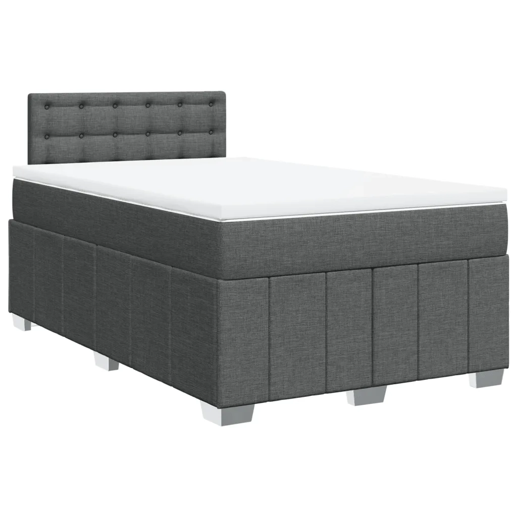 Giroletto a Molle con Materasso Grigio Scuro 120x190cm Tessuto