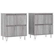 Credenze 2 pz | Madia | Buffet da pranzo | Armadio da pranzo Grigio Sonoma in Legno Multistrato