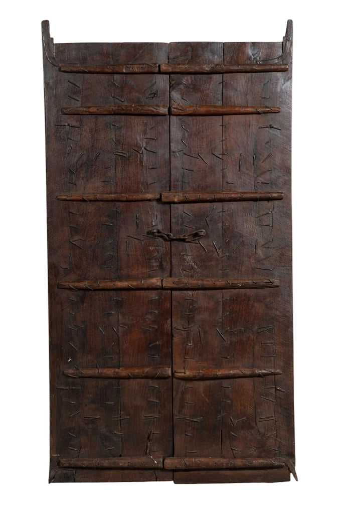 Biscottini Porta portone in legno massello e ferro da interno o da esterno vecchia e antica medievale scorrevole