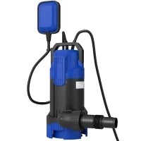 Pompa d'Evacuazione Acque Cariche, Pulite Portata 20000 L/h 750 W Profondità max, 7 m Interruttore a Galleggiante 17 x 16 x 36 cm Nero