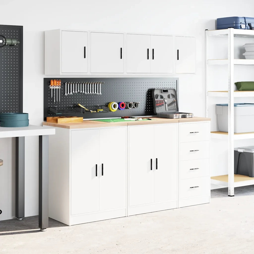 Pensile per Garage Bianco in Legno Multistrato