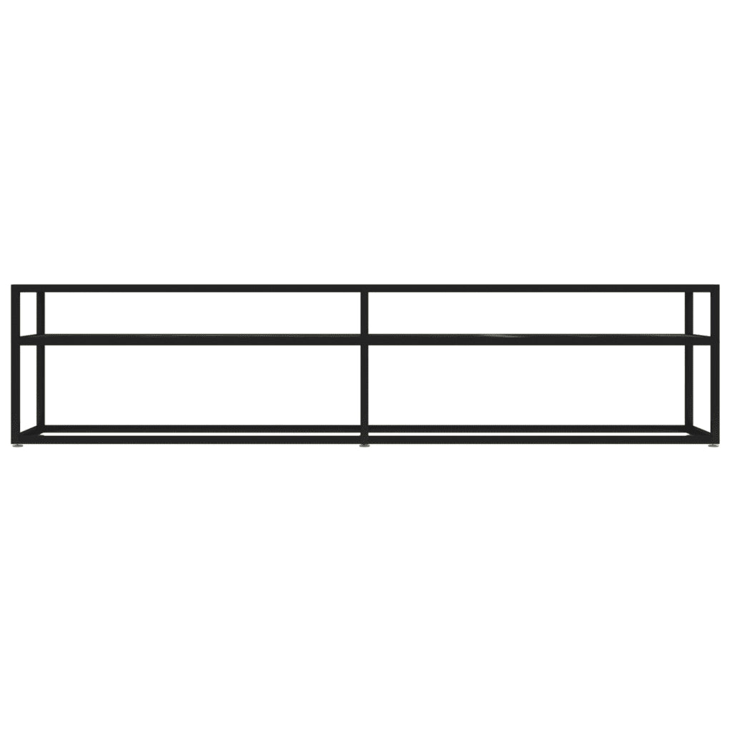 Mobile Porta TV Marmo Nero 180x40x40,5 cm in Vetro Temperato cod mxl 58813