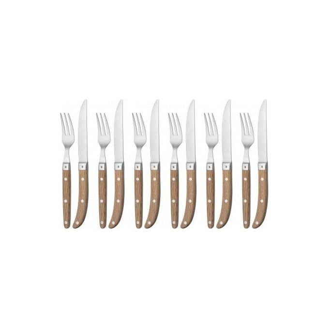 WMF 1280636046 set di posate 12 pz Marrone, Metallico
