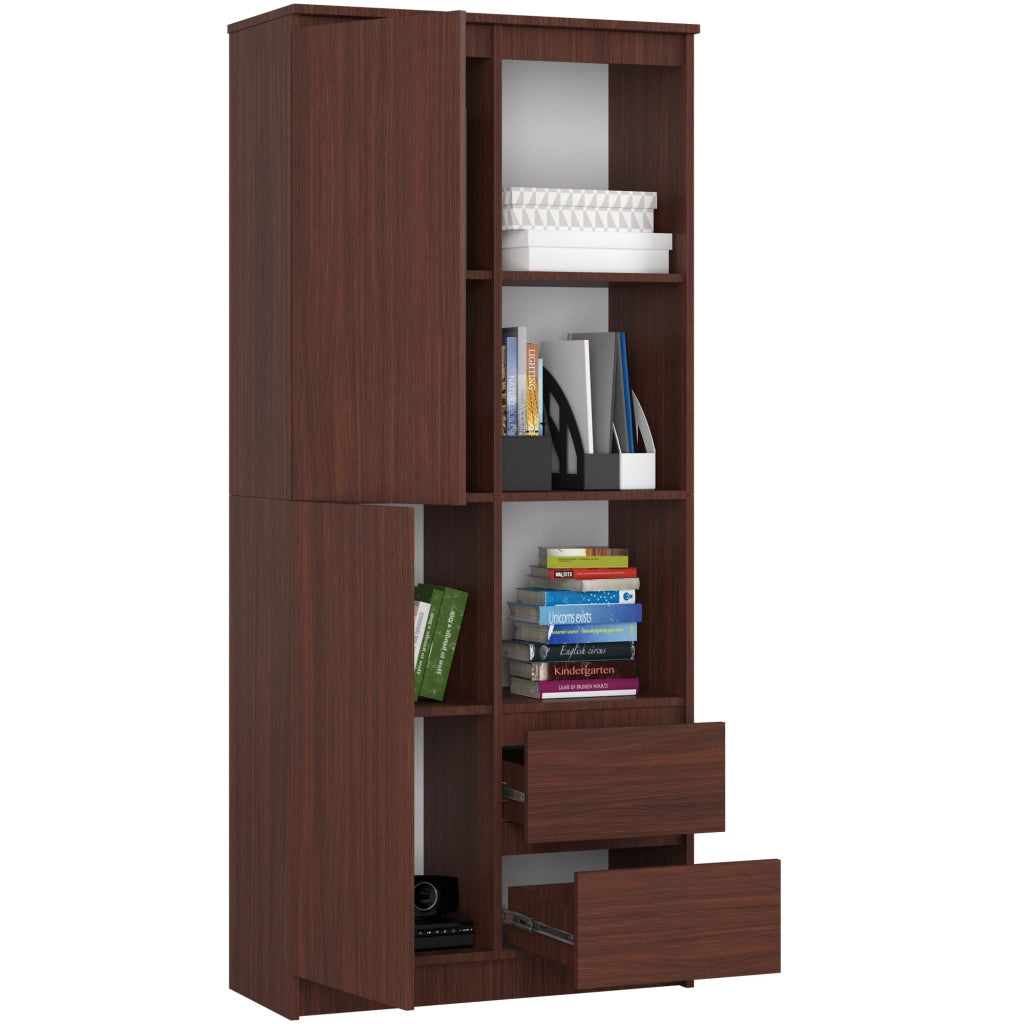 Armadio da ufficio AKORD R11 Wengé 80 cm 1 anta 2 cassetti 80x35x180 cm