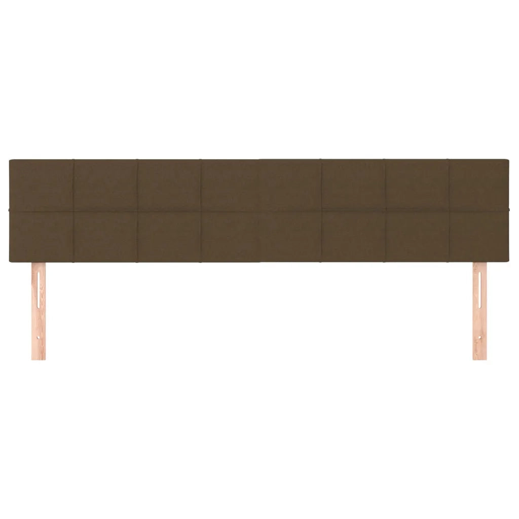Testiera 2 pz-Set di 2 Testata-Testiera Decorativa Marrone Scuro 90x5x78/88 cm in Tessuto 561324