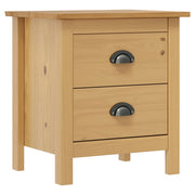 Comodini Hill Grigi 2 pz 46x35x49,5 cm Legno Massello di Pino 288907