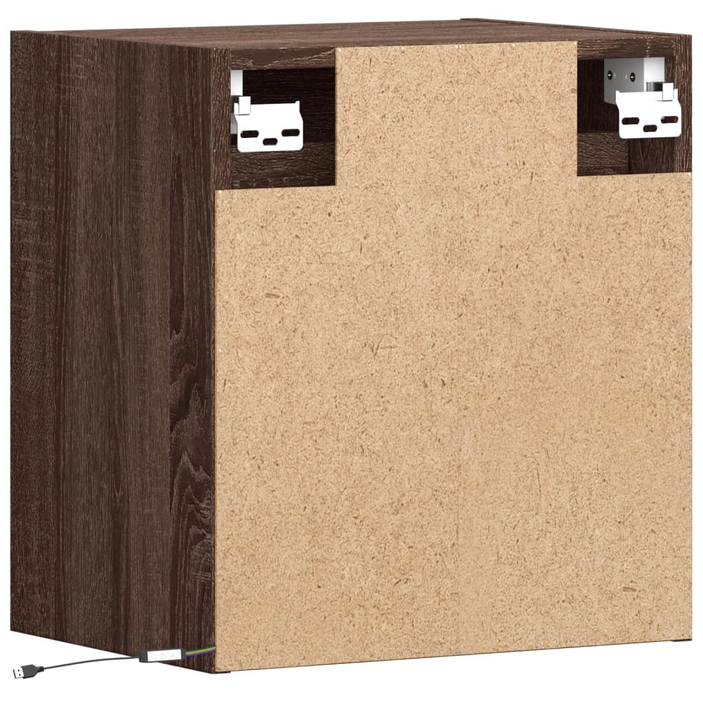 Mobile TV multimediale scaffale TV credenza mobile TV sala da pranzo soggiorno parete attrezzata per camera da letto con luci LED rovere 41 x 31 x 45 cm marrone 02_0027952
