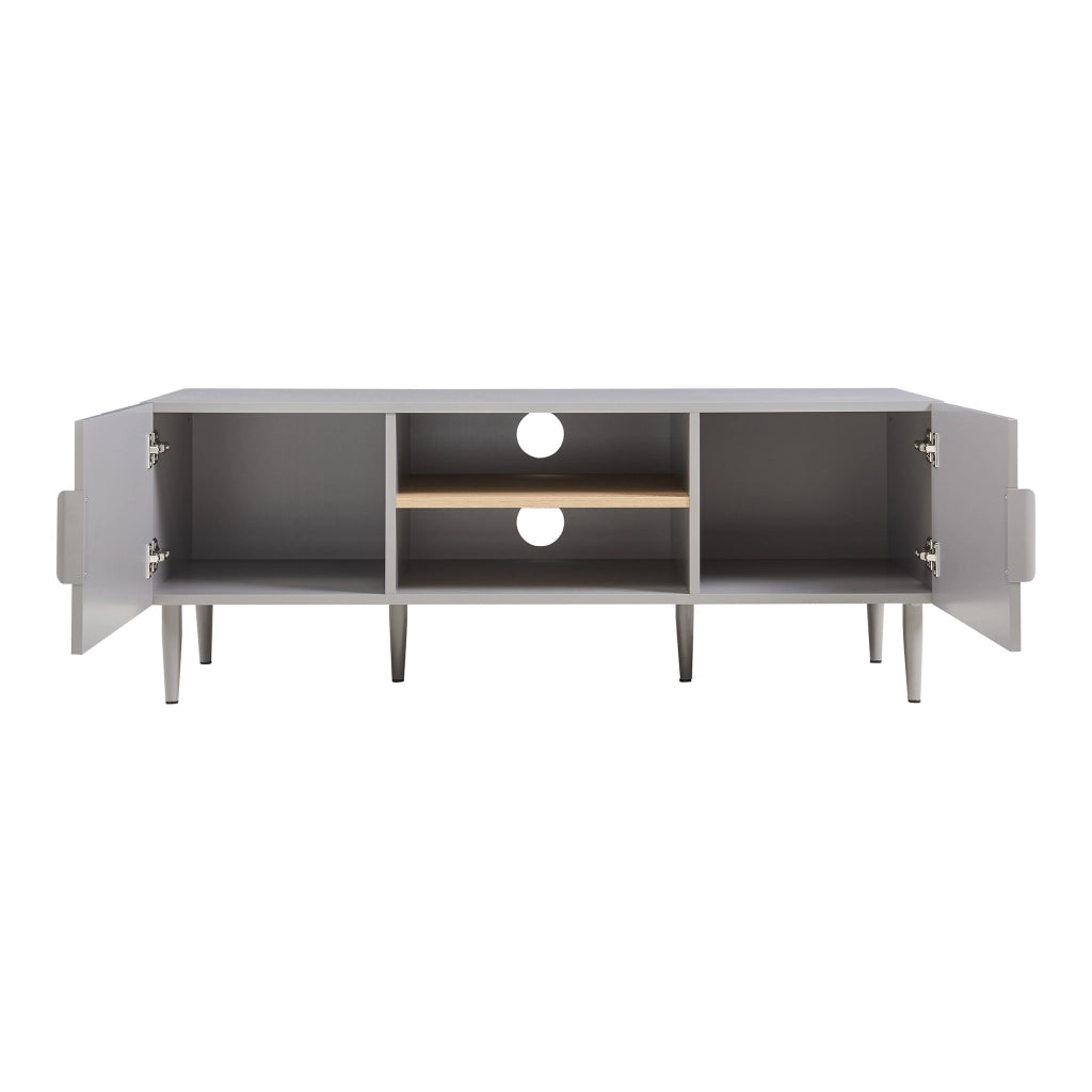 Mobile TV Starvili con Ante e Scomparti Aperti 120x40x45 cm Grigio [en.casa]
